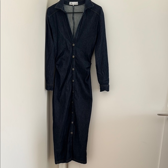 Zara Denim Long Sleeve Dress - Picture 1 of 5